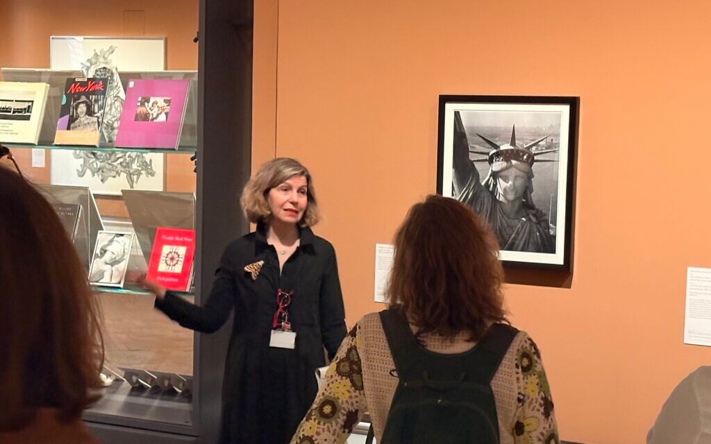 A curator gives a tour of the Victoria and Albert Museum in South Kensington, London, June 2026. (Florit Shoihet)