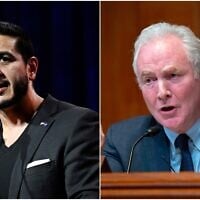 Michigan Democratic Party Senate candidate Abdul El-Sayed and Sen. Chris Van Hollen. (Collage/AP)