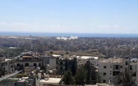 Footage purports to show smoke rising after an Israeli strike in Beirut's Dahiyeh area on June 7, 2026 (Video screenshot)