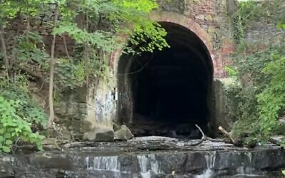 A drainage tunnel in Nyack Memorial Park, New York from where dozens of Jewish girls on a school field trip entered the city's sewer system on June 10, 2026. (Screenshot/CBS New York) A drainage tunnel in Nyack Memorial Park, New York from where dozens of Jewish girls on a school field trip entered the city's sewer system on June 10, 2026. (Screenshot/CBS New York)