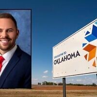 Jackson Lahmeyer is the founder of Pastors for Trump and a congressional candidate for Oklahoma's 1st District House seat. (Al Drago/Getty Images/Ballotpedia via JTA)
