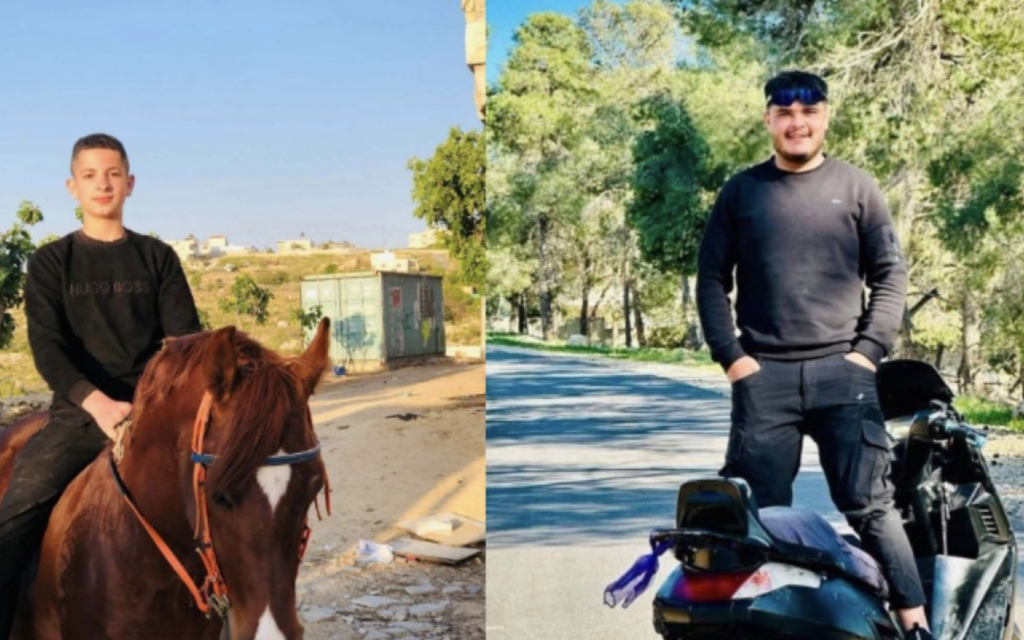 Reda Awad, 15, left, and Issa Awad, 19, are seen in undated photos. (Screen capture: X, used in accordance with Clause 27a of the Copyright Law)