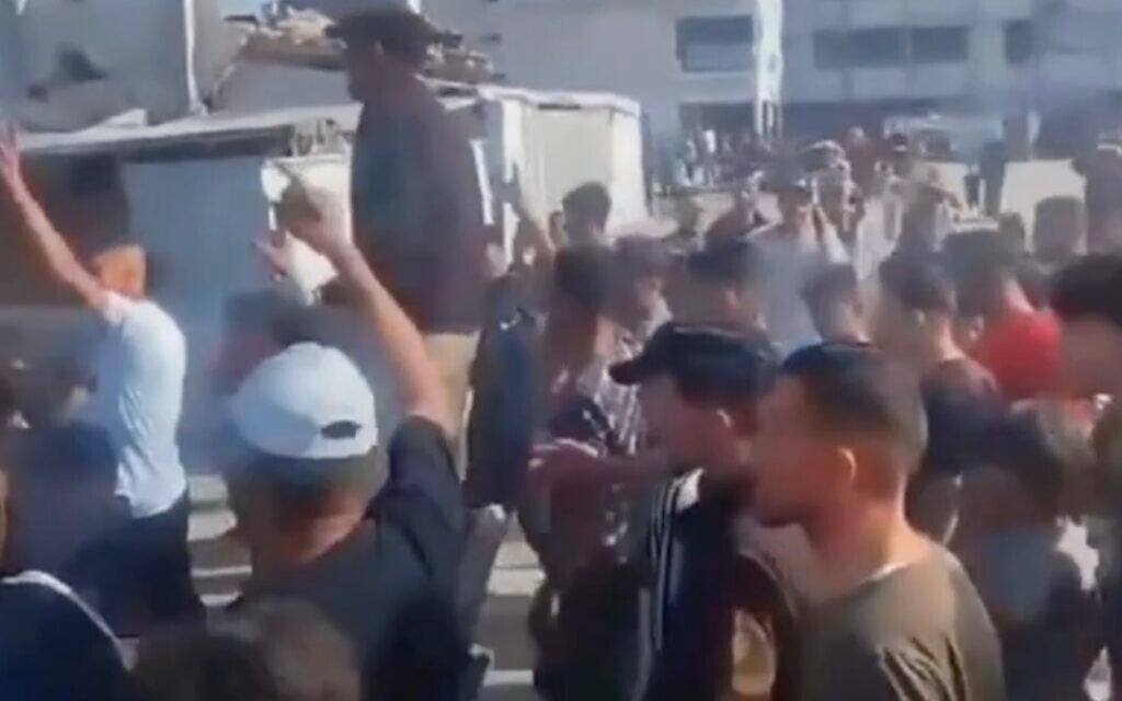 Palestinians in Gaza protest against Hamas on June 26, 2026. (Screen capture/X)