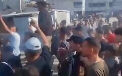Palestinians in Gaza protest against Hamas on June 26, 2026. (Screen capture/X)