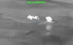 A still image taken from drone footage published by US Central Command shows a strike on Iranian military targets on June 28, 2026. (X, CENTCOM)