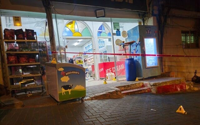 The scene of a deadly shooting in Jaffa on June 25, 2026. (Israel Police) The scene of a deadly shooting in Jaffa on June 25, 2026. (Israel Police)