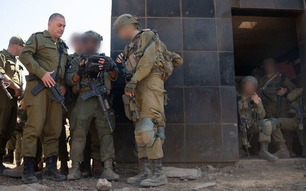 IDF Chief of Staff Lt. Gen. Eyal Zamir (left) meets with troops at an army drill, June 9, 2026. (Israel Defense Forces)