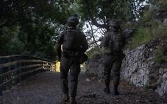 IDF troops operate near the Wadi Saluki stream in southern Lebanon, in a handout photo published June 11, 2026. (Israel Defense Forces)