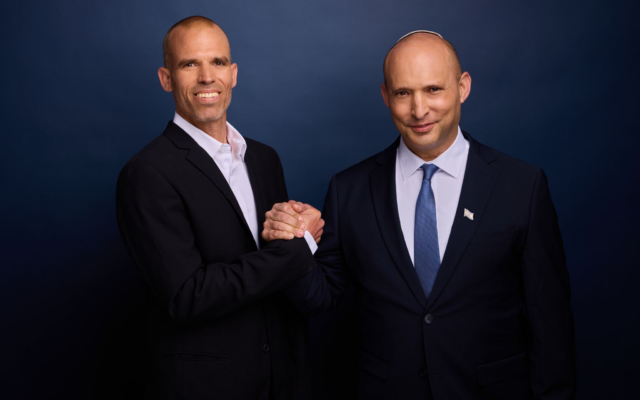 IDF reserve officer Amir Strugo (L) and Together party chairman Naftali Bennett, in an image published June 22, 2026. (Together) IDF reserve officer Amir Strugo (L) and Together party chairman Naftali Bennett, in an image published June 22, 2026. (Together)