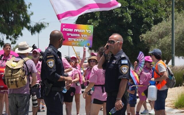 Police at the Pride Parade in Mitzpe Ramon on June 26, 2026 (Israel Police)