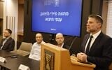 Finance Minister Bezalel Smotrich presents an assistance program to support Israel's technology and export sectors, Jerusalem, June 30, 2026. (Finance Ministry Spokesperson)