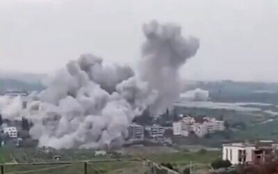 An apparent Israeli strike near Tyre on June 9, 2026 (Screen grab from video used in accordance with Clause 27a of the Copyright Law) An apparent Israeli strike near Tyre on June 9, 2026 (Screen grab from video used in accordance with Clause 27a of the Copyright Law)