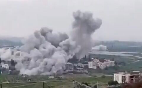 An apparent Israeli strike near Tyre on June 9, 2026 (Screen grab from video used in accordance with Clause 27a of the Copyright Law)