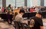 Certified elementary school librarian Sarah Pepin speaks at a State Board of Education meeting in Austin on June 22, 2026. (Aiden Gonzalez/The Texas Tribune via JTA)