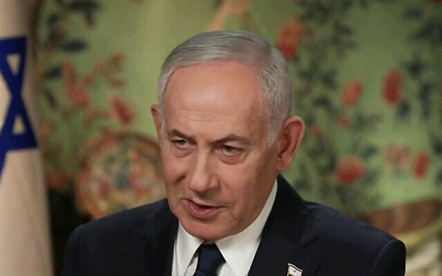 Prime Minister Benjamin Netanyahu seen during an interview with Fox News, July 28, 2026. (Screenshot/Fox News)