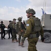 IDF troops operate at the scene of a shooting near the West Bank village of Tell, July 24, 2026. (Israel Defense Forces)
