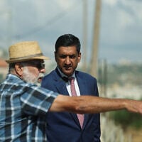 US Representative Ro Khanna speaks with a Palestinian resident of Turmus Ayya, near Ramallah, during a visit in the West Bank, July 9, 2026. (Reuters/Ammar Awad)