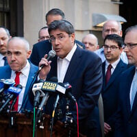 The head of the UJA-Federation of New York, Eric Goldstein, on the Upper West Side of Manhattan, July 24, 2026. (Luke Tress/Times of Israel)