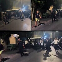 A group of ultra-Orthodox males harass several off-duty soldiers walking in Jerusalem, July 30, 2026. (Screenshots/Yaakov Hershkovitz via X)