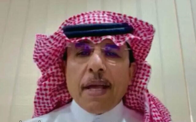 Abdullah bin Ghanem Al-Qahtani, a former general in the Royal Saudi Airforce, speaks to Israel's Channel 12 on July 19, 2026. (Screenshot via Channel 12)