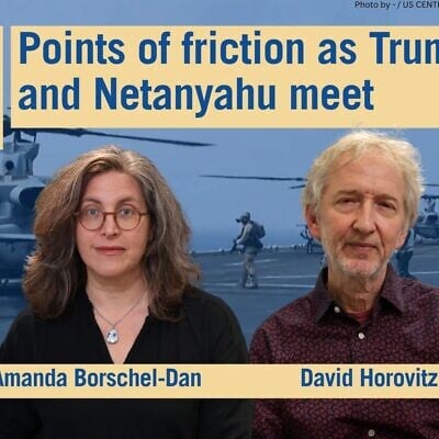 Editor David Horovitz joins host Amanda Borschel-Dan on today's Daily Briefing podcast. (ToI/CENTCOM)