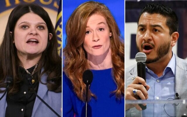 This combination of photos shows Rep. Haley Stevens, D-Mich., Feb. 6, 2025, in Washington, left, Michigan state Sen. Mallory McMorrow, D-Royal Oak, Aug. 19, 2024, in Chicago, center, and Abdul El-Sayed in Detroit on July 28, 2018. (AP/Rod Lamkey, Jr., J. Scott Applewhite, Paul Sancya) This combination of photos shows Rep. Haley Stevens, D-Mich., Feb. 6, 2025, in Washington, left, Michigan state Sen. Mallory McMorrow, D-Royal Oak, Aug. 19, 2024, in Chicago, center, and Abdul El-Sayed in Detroit on July 28, 2018. (AP/Rod Lamkey, Jr., J. Scott Applewhite, Paul Sancya)