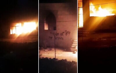 Footage posted to social media appears to show a mosque burning along with graffiti calling for revenge in the village of Qusra, south of Nablus, in the West Bank, after an alleged settler attack, July 26, 2026. (Screenshot via X, used in accordance with Clause 27a of the Copyright Law) Footage posted to social media appears to show a mosque burning along with graffiti calling for revenge in the village of Qusra, south of Nablus, in the West Bank, after an alleged settler attack, July 26, 2026. (Screenshot via X, used in accordance with Clause 27a of the Copyright Law)