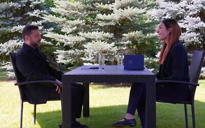 Ukrainian President Volodymyr Zelensky sits down with MAGA provocateur Laura Loomer in Kyiv as Loomer shifts her views to support Ukraine's war against Russia, July 24, 2026. (Screenshot: Laura Loomer via X) Ukrainian President Volodymyr Zelensky sits down with MAGA provocateur Laura Loomer in Kyiv as Loomer shifts her views to support Ukraine's war against Russia, July 24, 2026. (Screenshot: Laura Loomer via X)