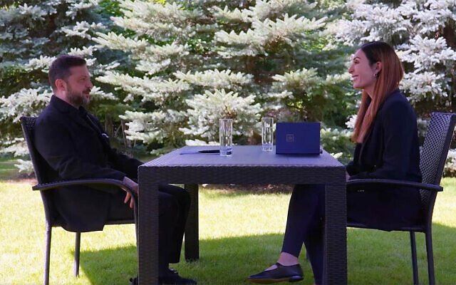 Ukrainian President Volodymyr Zelensky sits down with MAGA provocateur Laura Loomer in Kyiv as Loomer shifts her views to support Ukraine's war against Russia, July 24, 2026. (Screenshot: Laura Loomer via X) Ukrainian President Volodymyr Zelensky sits down with MAGA provocateur Laura Loomer in Kyiv as Loomer shifts her views to support Ukraine's war against Russia, July 24, 2026. (Screenshot: Laura Loomer via X)