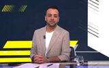 Pouria Zeraati hosts a segment broadcast on London-based dissident Persian-language news channel Iran International and published online on April 5, 2024. (Screen capture: Youtube/Iran International)