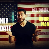 Abdul El-Sayed, Democratic candidate for Michigan's US Senate seat, appears in a campaign ad trumpeting 'No Corporate PAC Money,' July 30, 2026. (Screenshot via Abdul El-Sayed/Facebook)