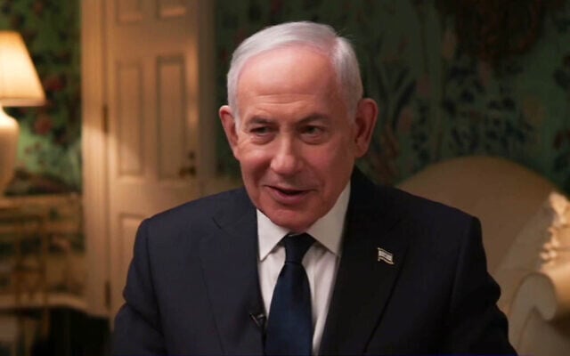 Prime Minister Benjamin Netanyahu gives an interview to ABC News on July 29, 2026. (Screenshot/ABC News)