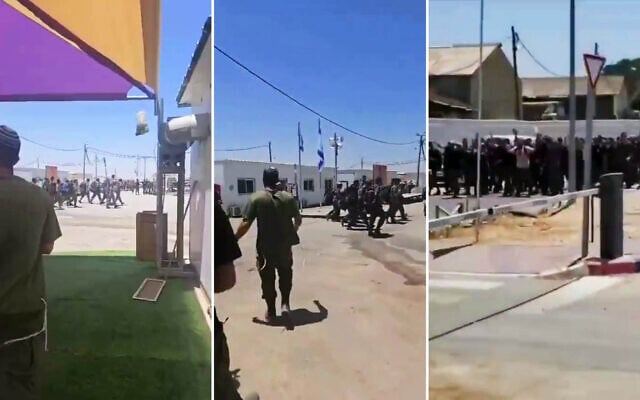 Troops of the Givati Brigade's Tzabar Battalion abandoned their base in southern Israel, July 30, 2026. (Social media, used in accordance with Clause 27a of the Copyright Law)