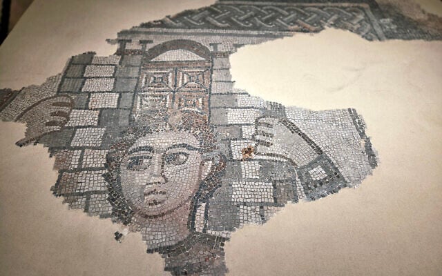 A mosaic found in Huqoq depicts Samson carrying the gates of Gaza on his shoulders (Einat Ambar-Armon/IAA) A mosaic found in Huqoq depicts Samson carrying the gates of Gaza on his shoulders (Einat Ambar-Armon/IAA)