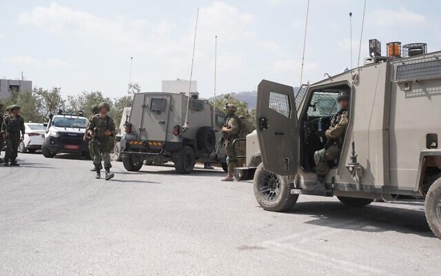 IDF troops operate at the scene of a shooting near the West Bank village of Tell, July 24, 2026. (Israel Defense Forces)