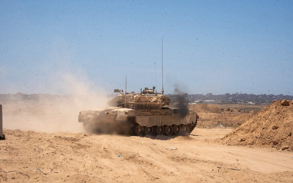 Reservists of the 14th Armored Brigade operate in the northern Gaza Strip, in a handout photo published on July 10, 2026. (Israel Defense Forces) Reservists of the 14th Armored Brigade operate in the northern Gaza Strip, in a handout photo published on July 10, 2026. (Israel Defense Forces)