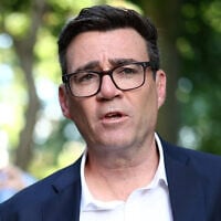 Labour MP and challenger for Leader of the Labour party, Andy Burnham, leaves Millbank studios in Westminster, central London, July 2, 2026. (Toby Shepheard / AFP)