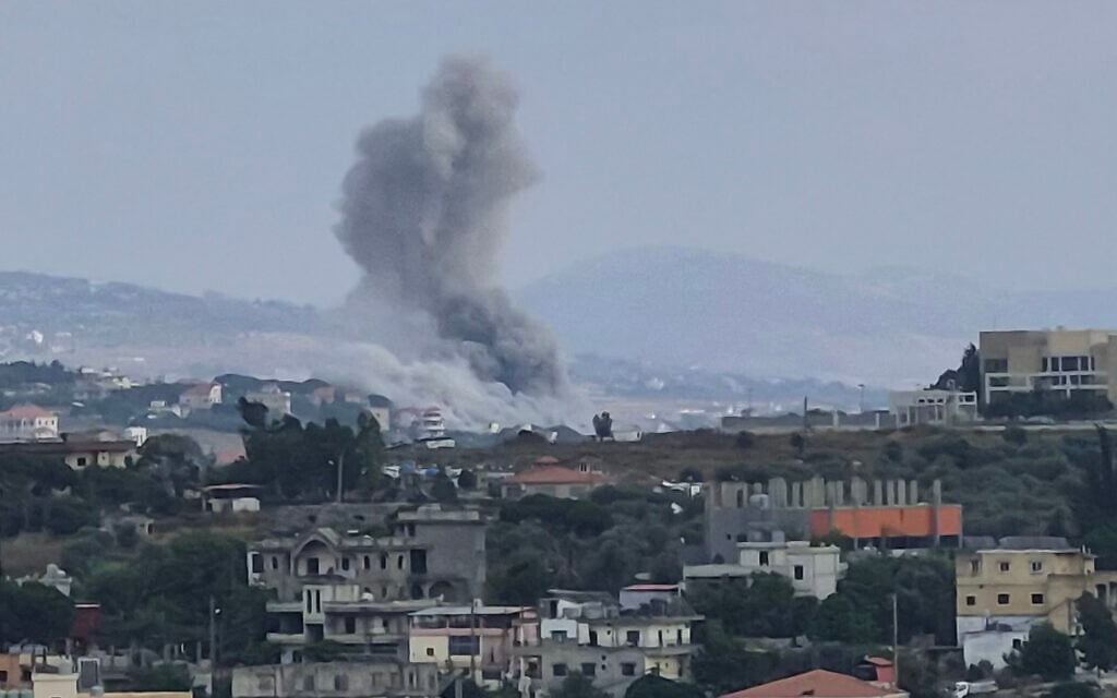 Smoke rises from the site of an Israeli airstrike on the southern village of Nabatieh al-Faouqa on July 5, 2026 (Abbas FAKIH / AFP)