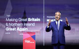 Reform UK leader Nigel Farage speaks during the inaugural Conservative Political Action Conference Great Britain (CPAC GB) in south-east London on July 17, 2026. (Henry Nicholls/AFP)