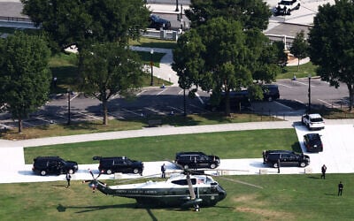 US President Donald Trump arrives to board Marine One on the Ellipse near the White House on July 22, 2026 in Washington, DC, before traveling to Dover Air Force Base to attend the dignified transfers of US service members killed by Iranian military strikes in Jordan. (Finn Gomez/Getty Images/AFP)