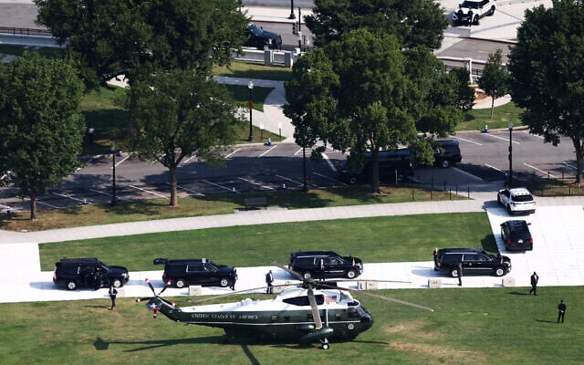 US President Donald Trump arrives to board Marine One on the Ellipse near the White House on July 22, 2026 in Washington, DC, before traveling to Dover Air Force Base to attend the dignified transfers of US service members killed by Iranian military strikes in Jordan. (Finn Gomez/Getty Images/AFP) US President Donald Trump arrives to board Marine One on the Ellipse near the White House on July 22, 2026 in Washington, DC, before traveling to Dover Air Force Base to attend the dignified transfers of US service members killed by Iranian military strikes in Jordan. (Finn Gomez/Getty Images/AFP)