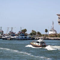 This handout photograph taken and released by the Damietta Port Authority on July 30, 2026, shows the control tower of the Mediterranean sea port of Damietta. (Damietta Port Authority/AFP)