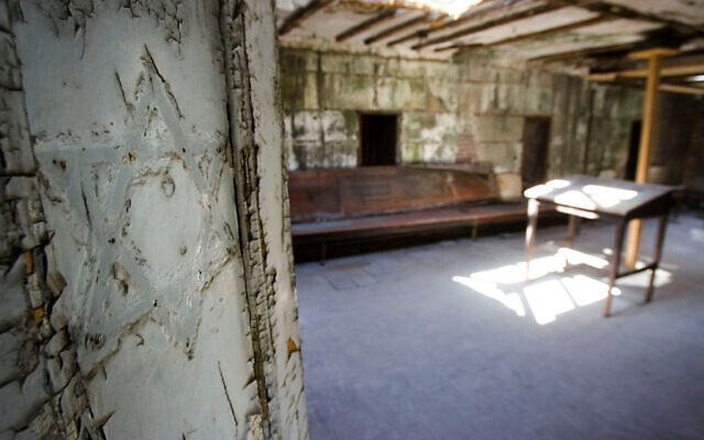 A Star of David on the door to the not-yet-renovated synagogue at Eastern State Penitentiary in Philadelphia, April 2, 2008. (AP Photo/Matt Rourke)