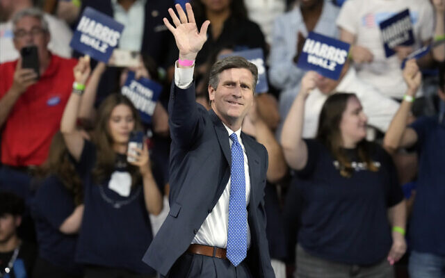 Rep. Greg Stanton speak at a campaign rally at Desert Diamond Arena, August 9, 2024, in Glendale, Arizona. (AP/Ross D. Franklin)