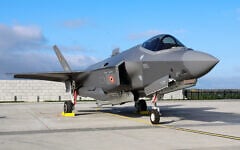 An F-35A Lightning II sits on the runway at the Florennes Airbase in Florennes, Belgium, October 13, 2025 (Geert Vanden Wijngaert/AP)