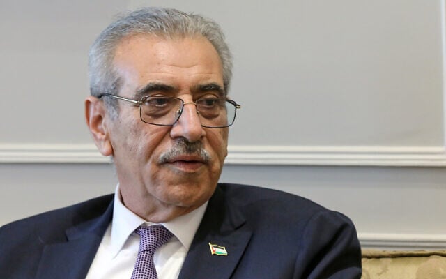 Ali Shaath, head of Palestinian National committee for administering the Gaza Strip, speaks to Egyptian Foreign Minister Badr Abdelatty, during their meeting at the foreign ministry headquarters in Egypt's New Administrative Capital, January 19, 2026. (AP Photo/Khaled Elfiqi)