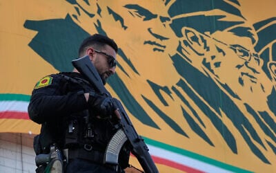 Illustrative: An Iranian police officer stands guard in Tehran, Iran, April 29, 2026. (AP Photo/Vahid Salemi) Illustrative: An Iranian police officer stands guard in Tehran, Iran, April 29, 2026. (AP Photo/Vahid Salemi)