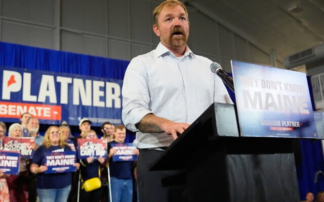 Democratic US Senate candidate Graham Platner speaks during a primary election night watch party after winning the Democratic nomination, June 9, 2026, in Blue Hill, Maine. He has since suspended his campaign amid rape allegations. (AP Photo/Robert F. Bukaty)