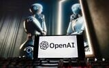 The OpenAI logo is displayed on a cellphone with an image on a computer monitor generated by ChatGPT’s Dall-E text-to-image model, December 8, 2023, in Boston. (AP Photo/Michael Dwyer)