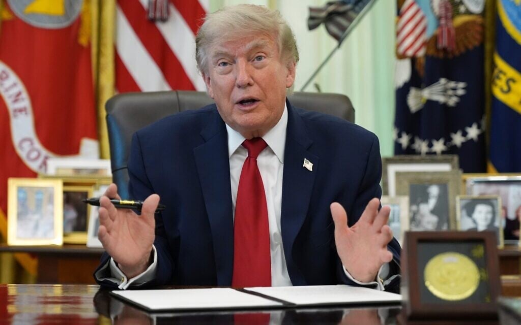 US President Donald Trump speaks in the Oval Office of the White House, Monday, June 29, 2026, in Washington. (AP Photo/Jacquelyn Martin)